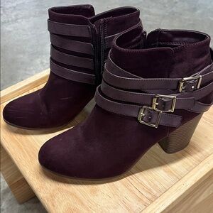 Material Girl Burgundy Heeled Boots